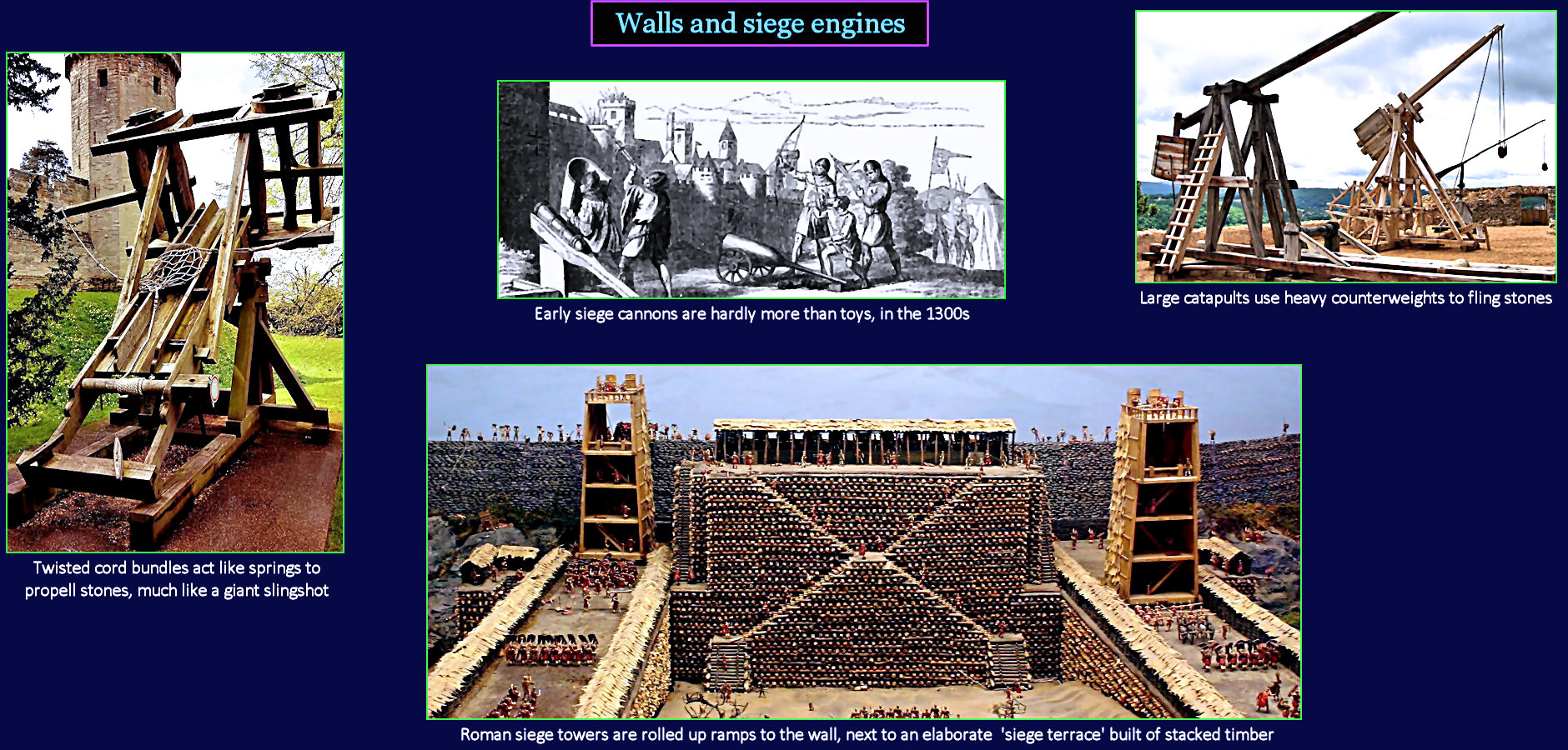 Catapults and siege engines